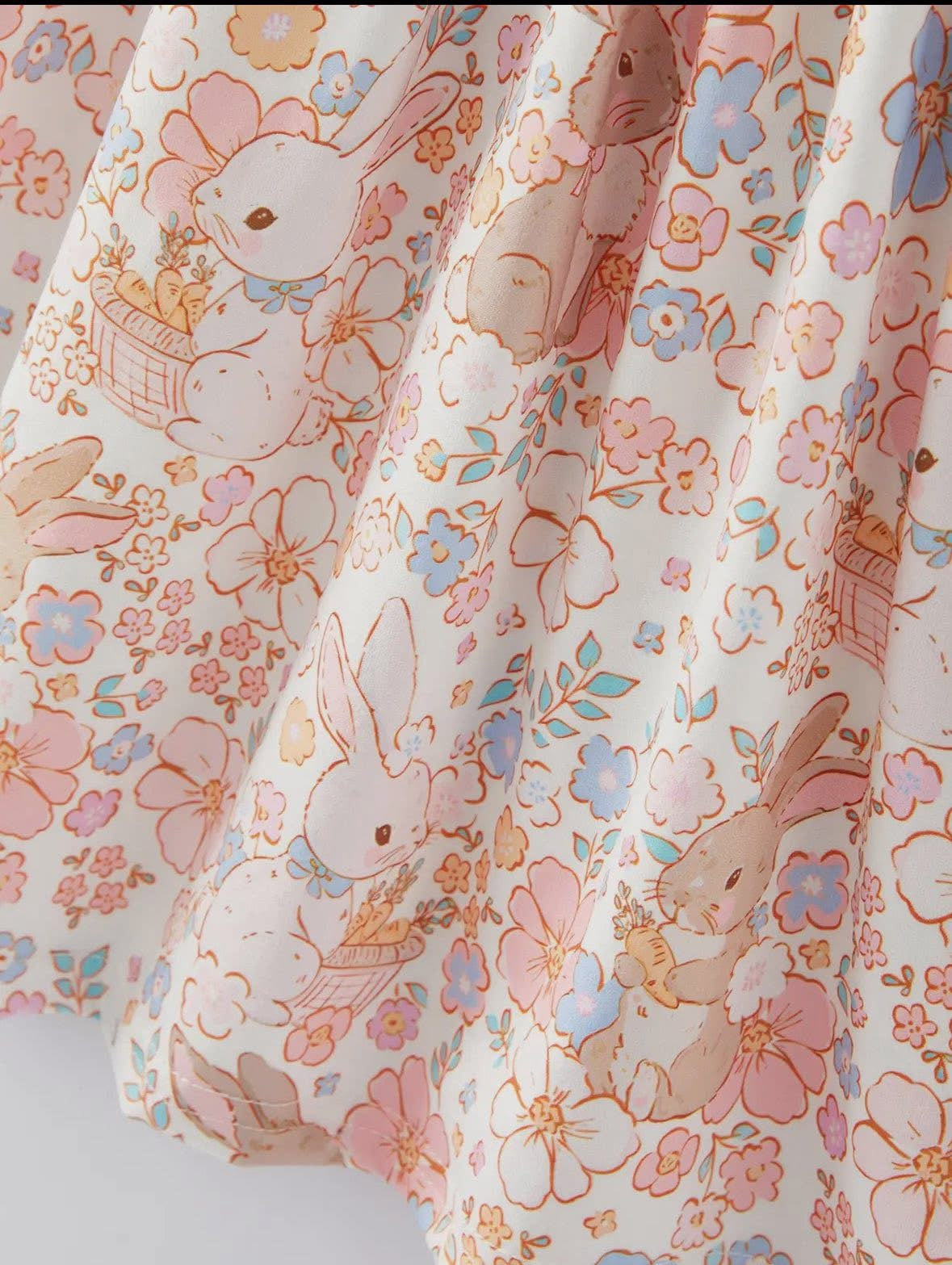 Delicate Floral Bunny Smocked Dress RTS