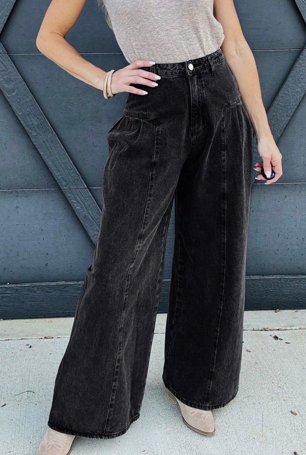 Ellora Pleated + Vintage Wash Denim PreO