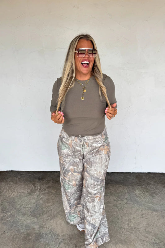 Can’t See Me Washed Camo Wide Leg Pants RTS