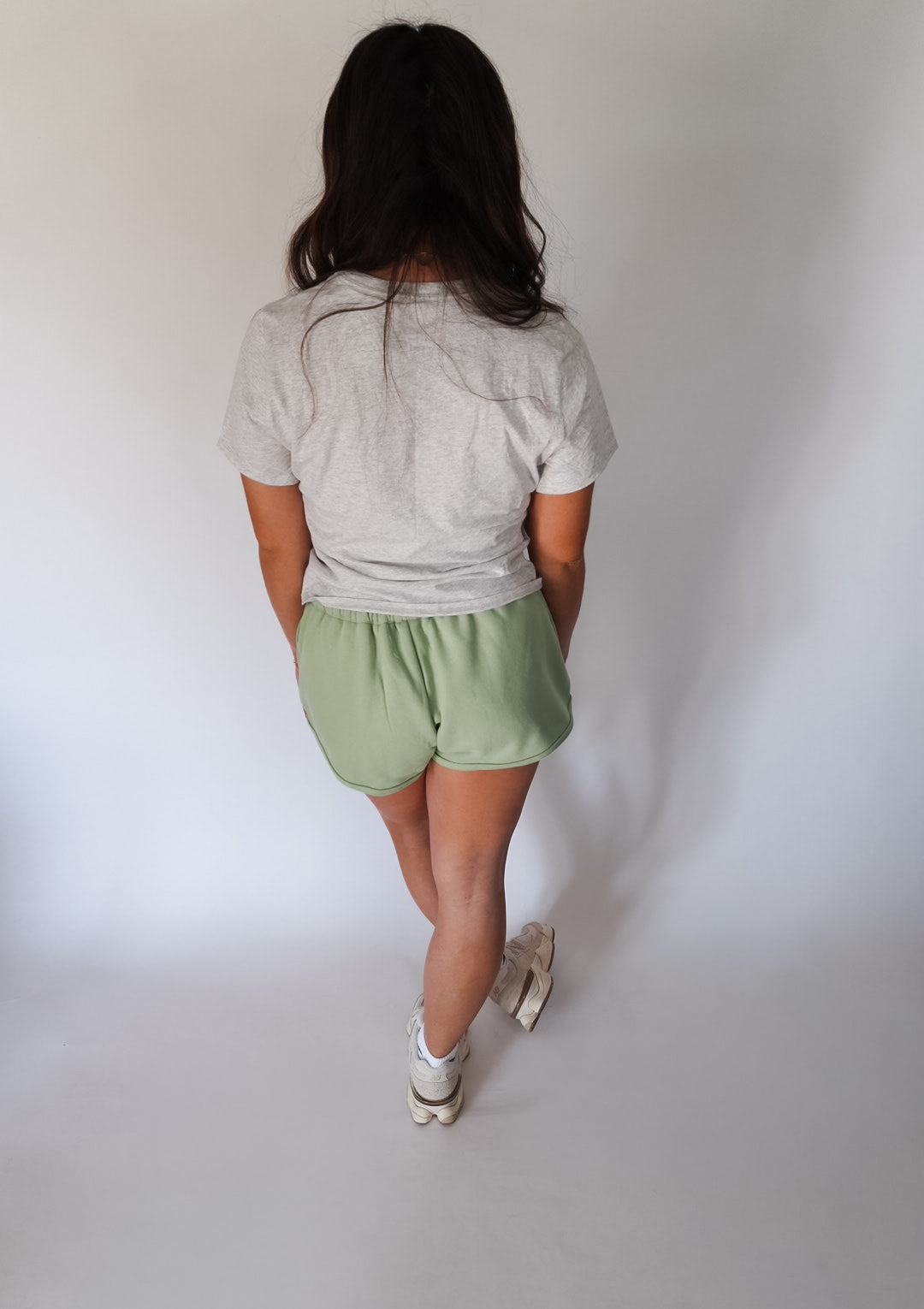 Sage Drawstring Solid Scuba Dolphin Shorts