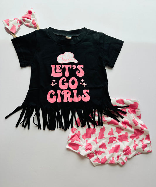 Let’s Go Girls Fringe Top + Bummies + Nylon Bow