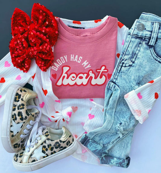 Daddy Has My Heart Tee // Cardigan - READY TO SHIP!