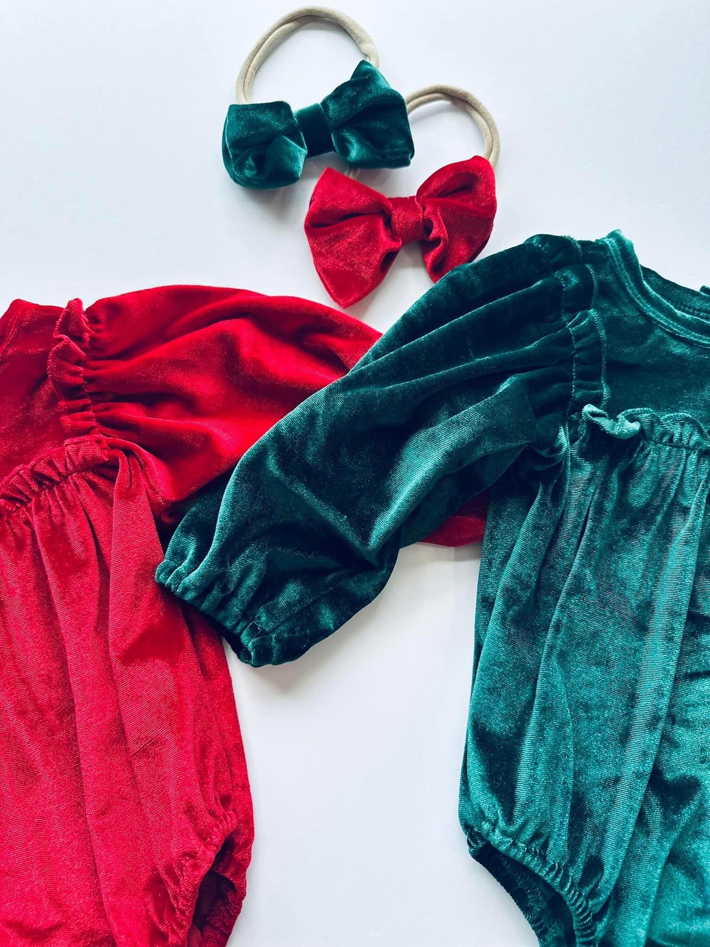 Fletcher Velvet Ruffle Onesie