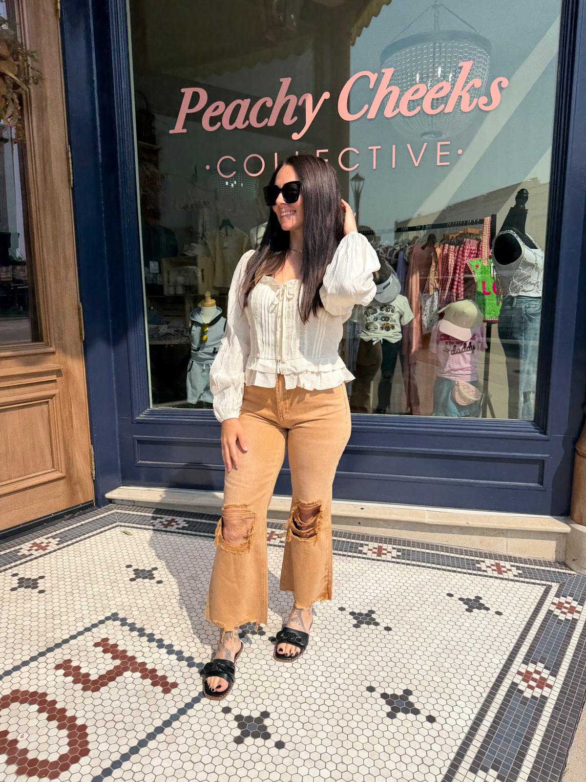 90'S Vintage Super High-Rise Crop Flares