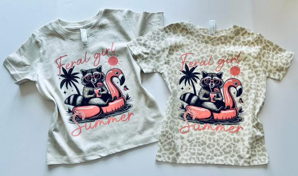 Feral Girl Summer Raccoon Floatie Tee