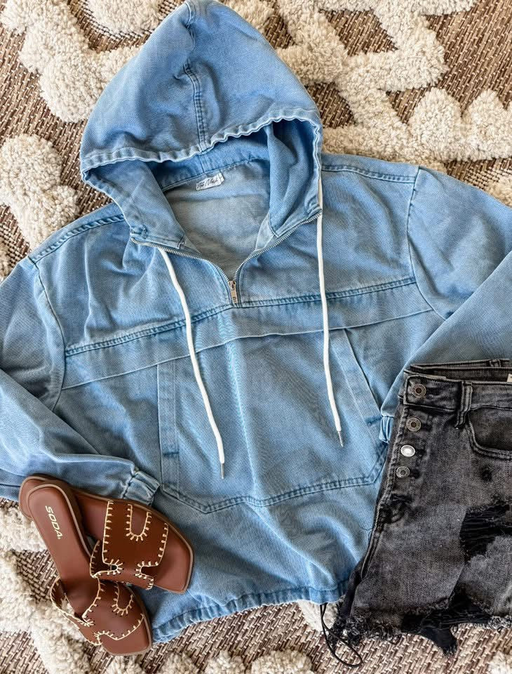 Watkins Washed Denim Hoodie
