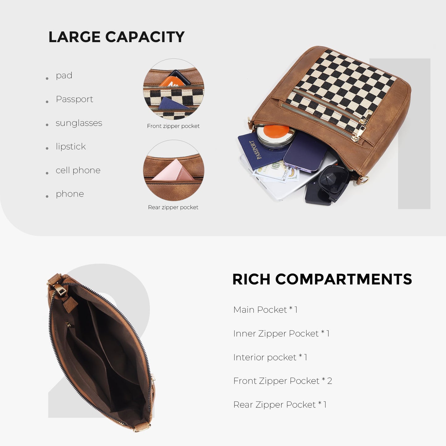 Checkered Crossbody Purse RTS