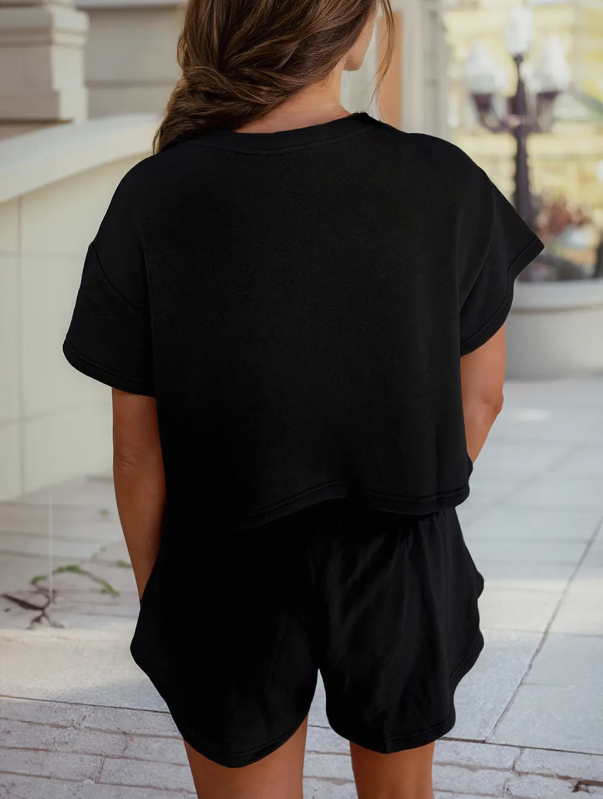 Black Crop Tee + Ruffle High Waist Skort Set RTS!