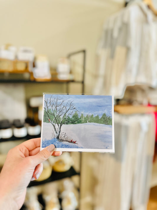 Cardinal Snowfall Greeting Card