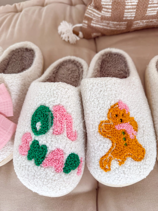 Gingerbread Snap Ivory Slippers