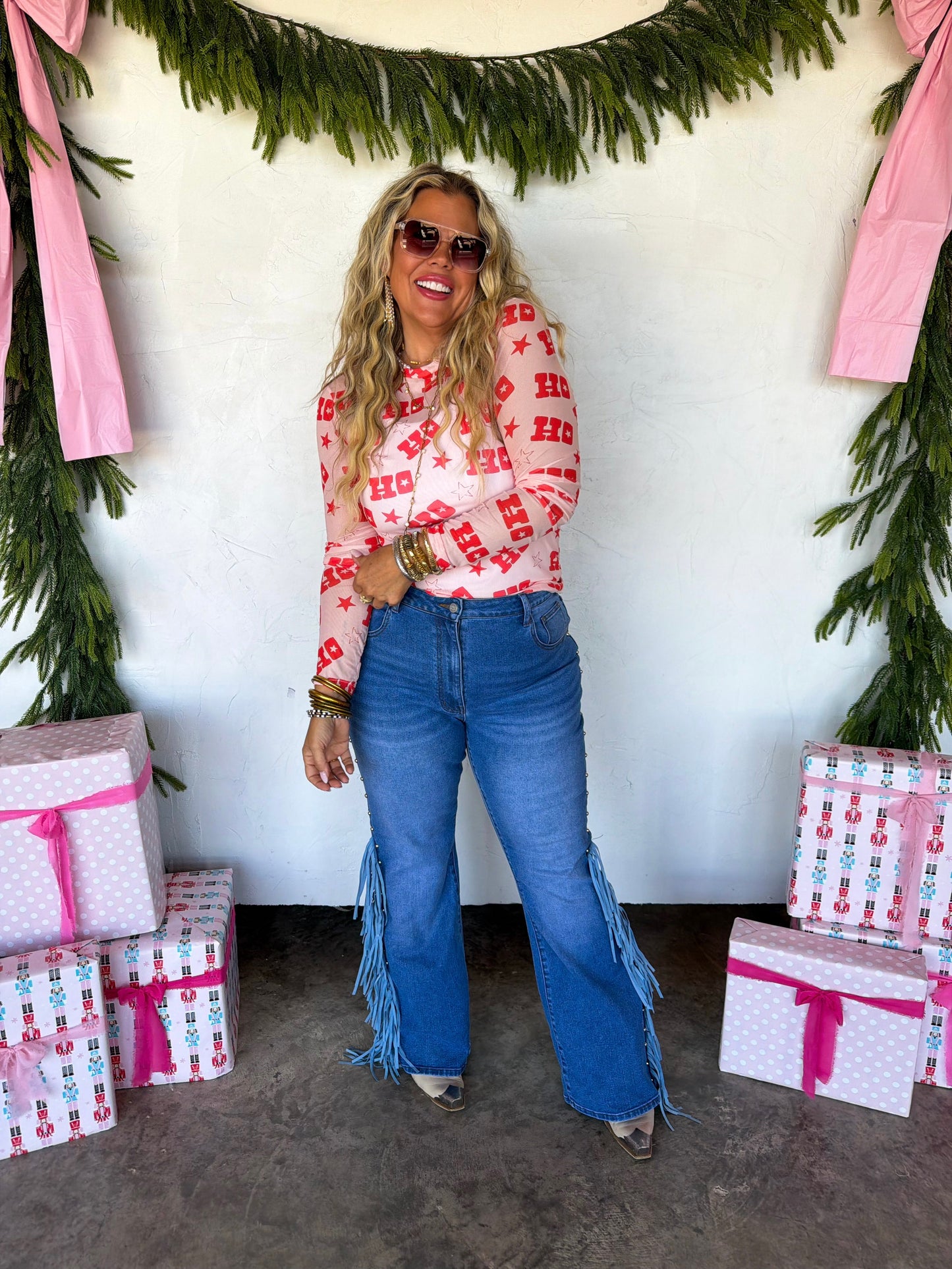 Merry Mesh Christmas Tops PREO