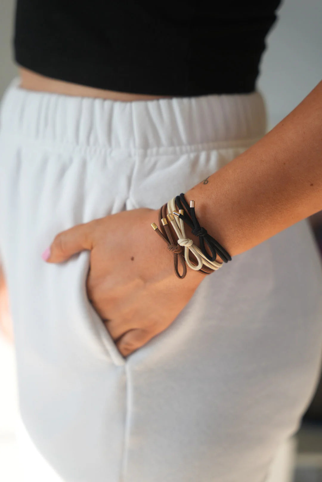 Emaley Double Knotted Hair Tie / Bracelet Trio