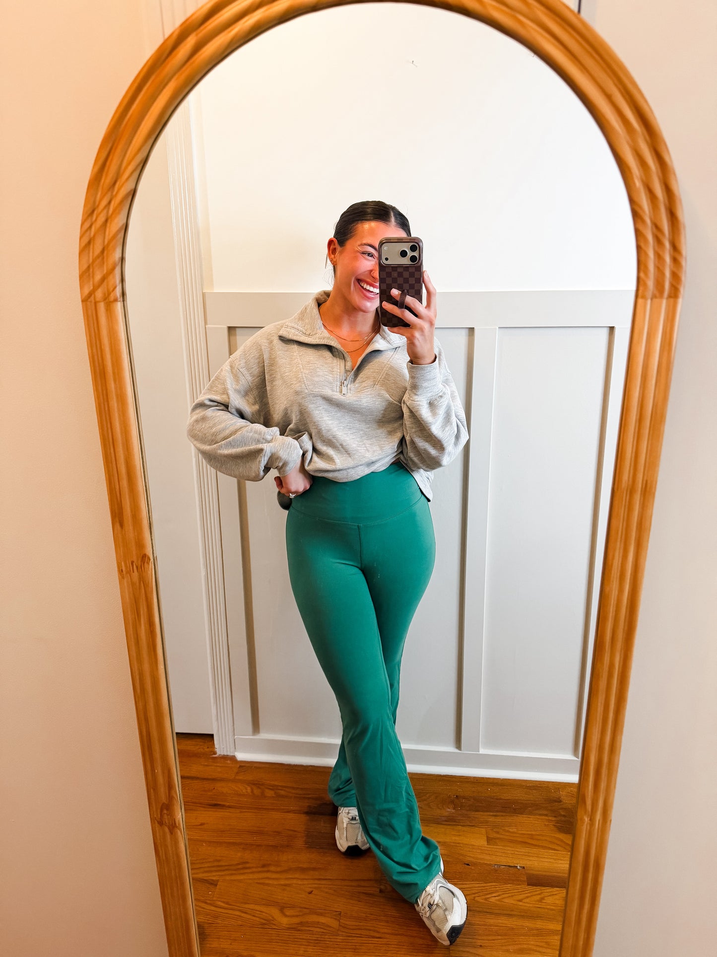 Green Flared Yoga Pants