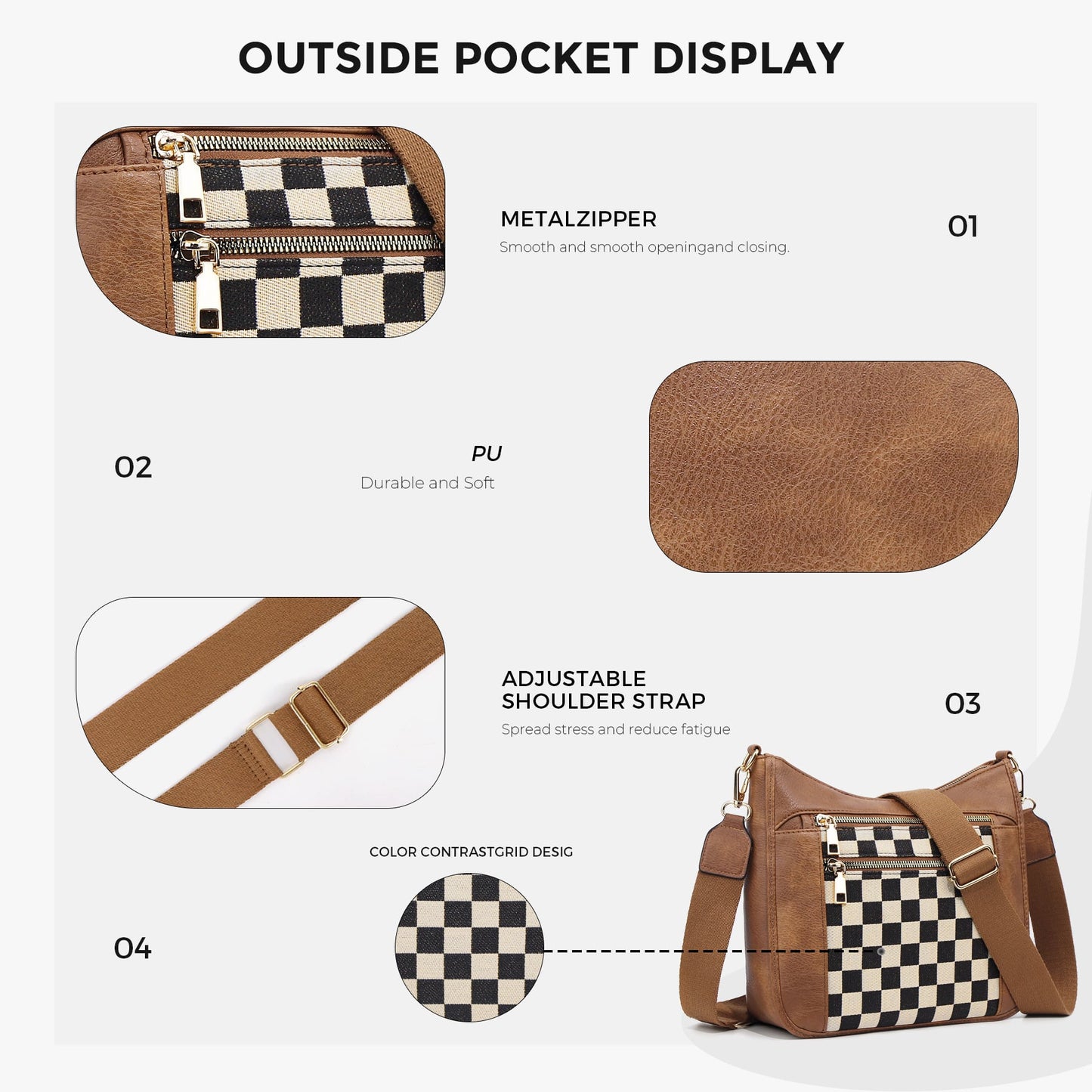 Checkered Crossbody Purse RTS