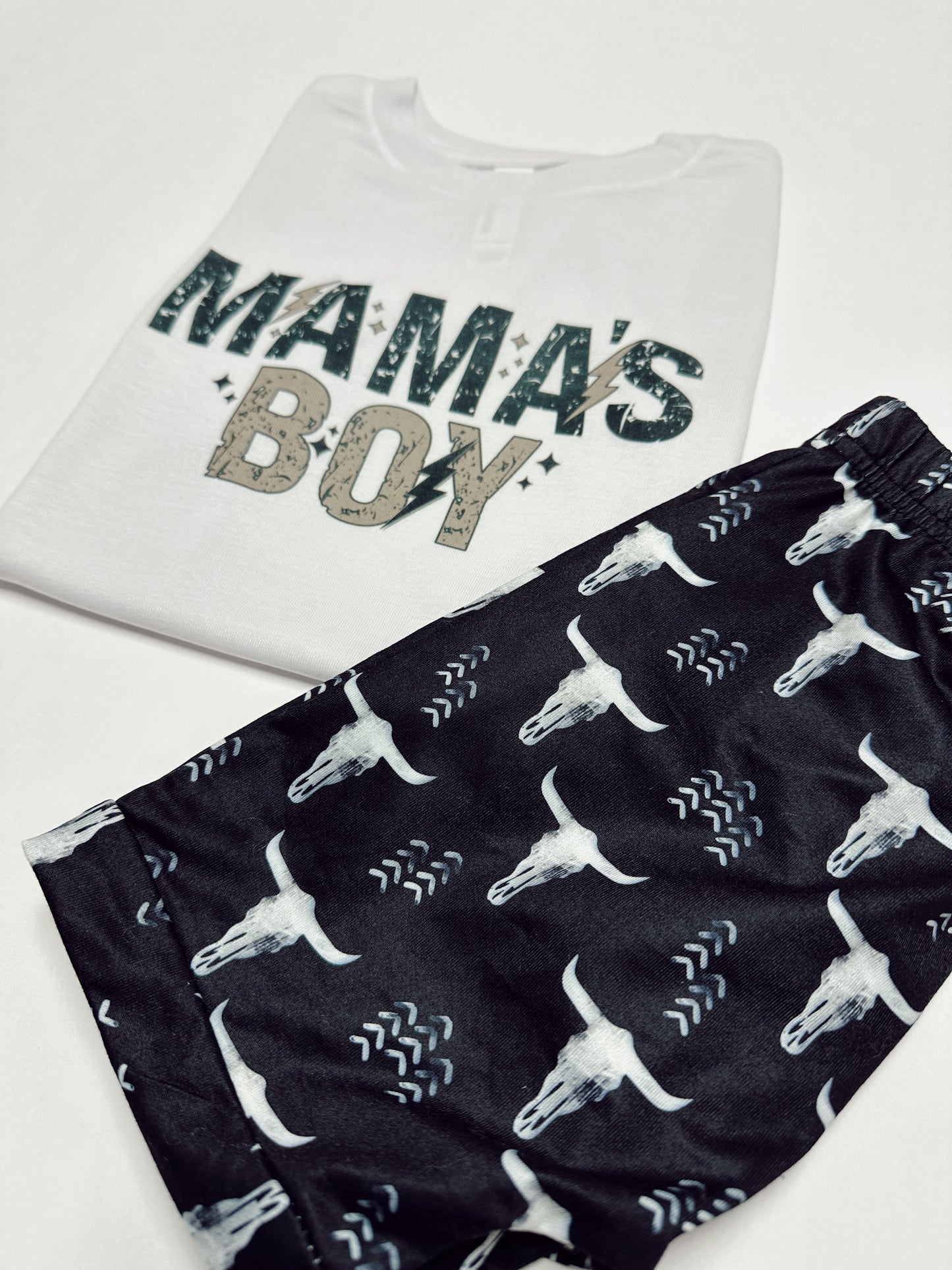 Liam Lightning Bolt Mama’s Boy Onesie/Tee