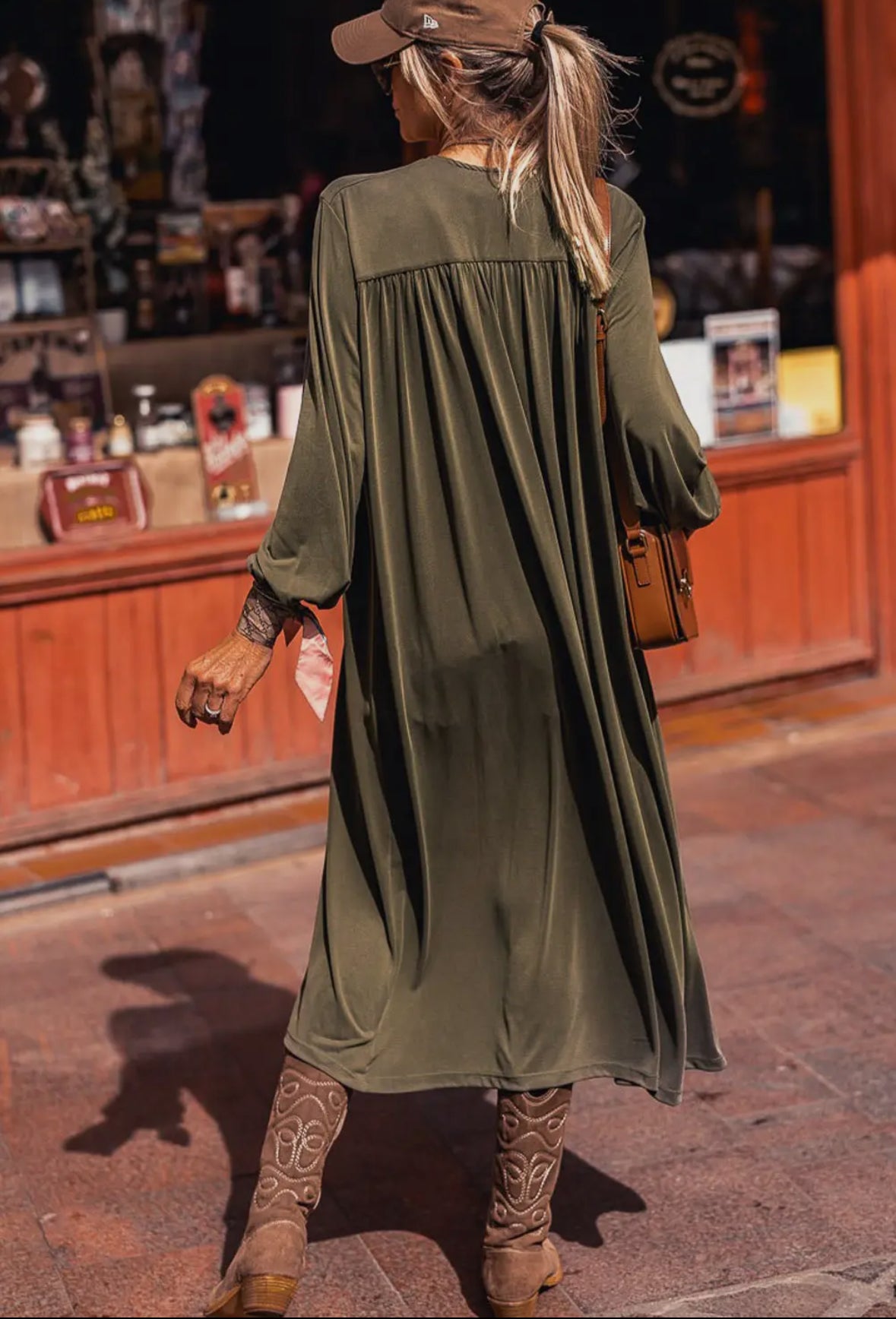 Lillian Lightweight Olive Duster