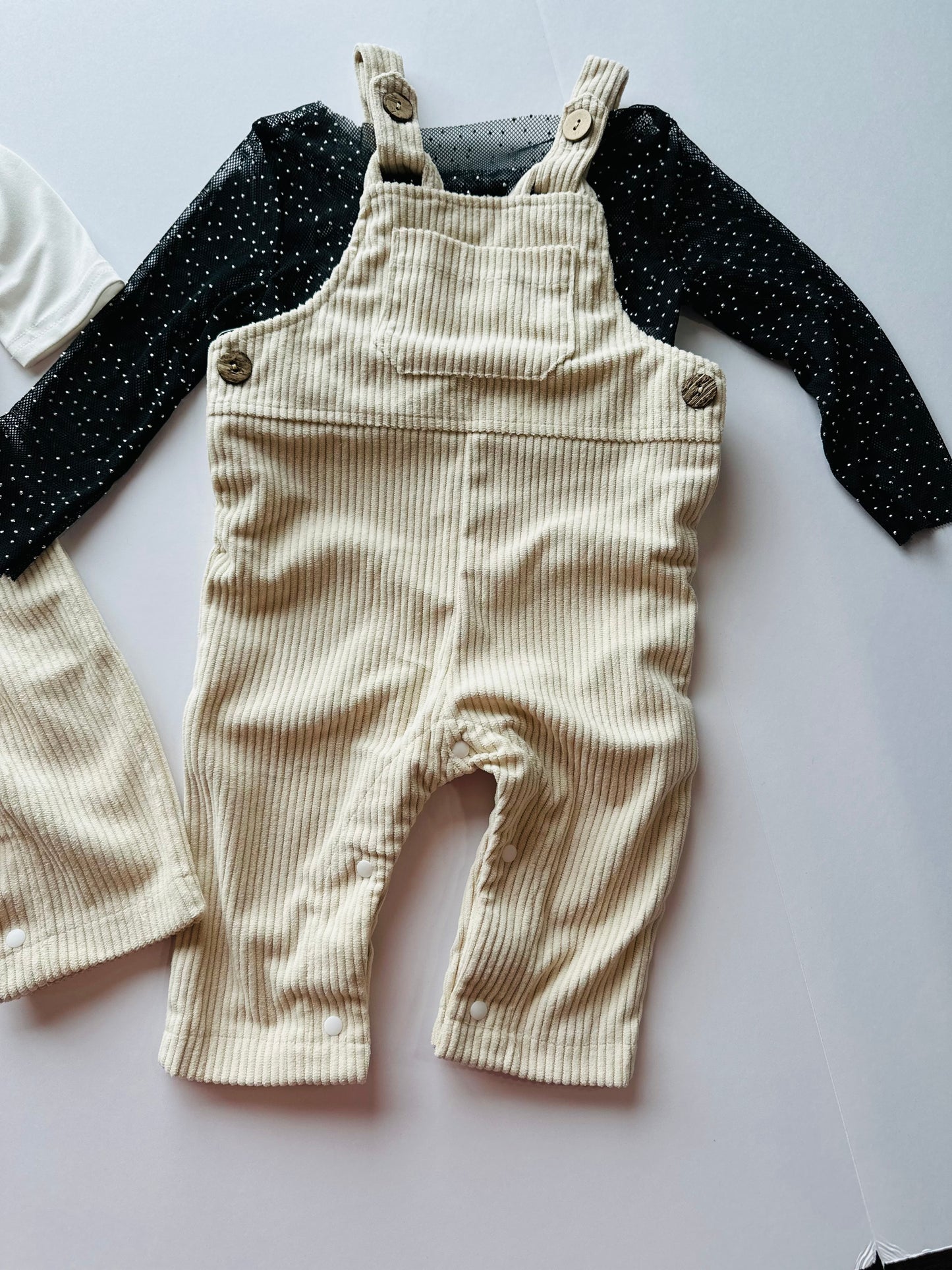 Neutral Corduroy Overalls