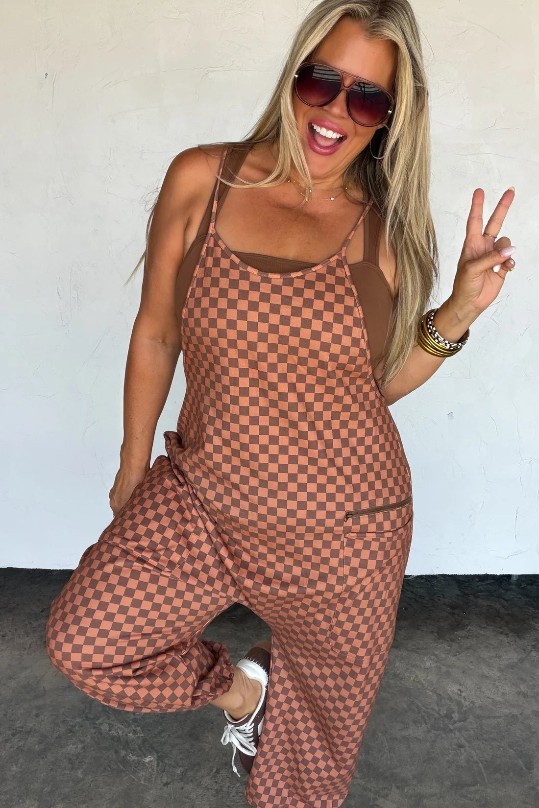On Repeat Checkered Terry Romper PREO