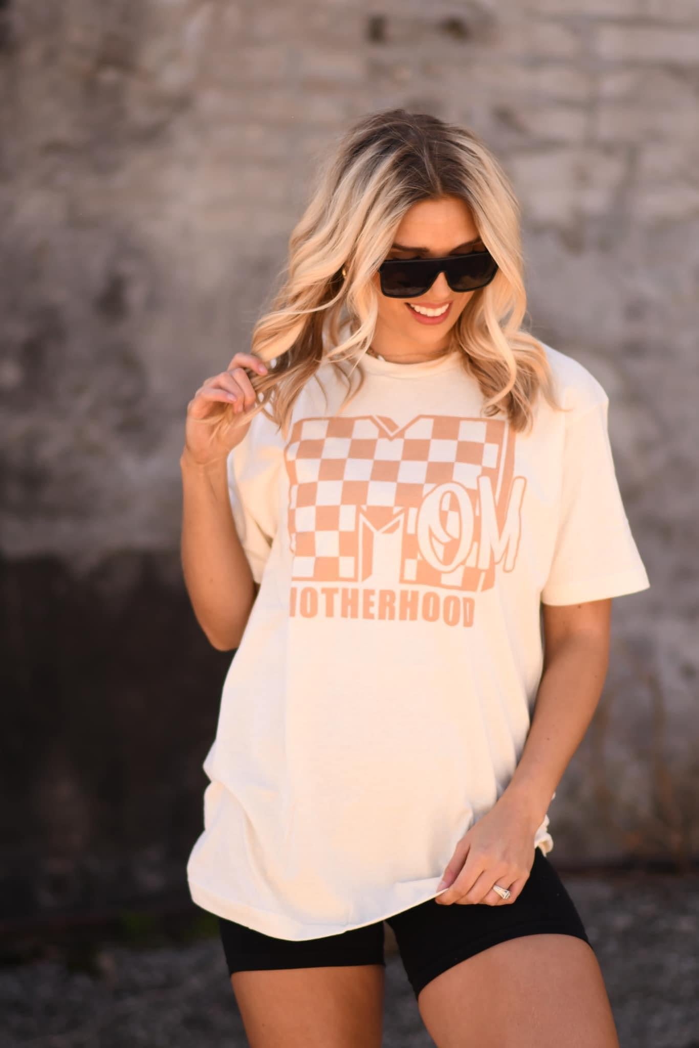 Nostalgic Neutral Check MTV Motherhood Tee