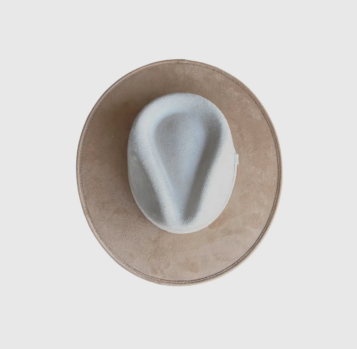 Wild Peach Suede Bi-Color Rancher Tan Wide Brim + Ivory Cap