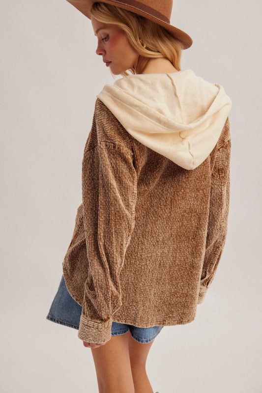 Outta Town Washed Corduroy Shacket