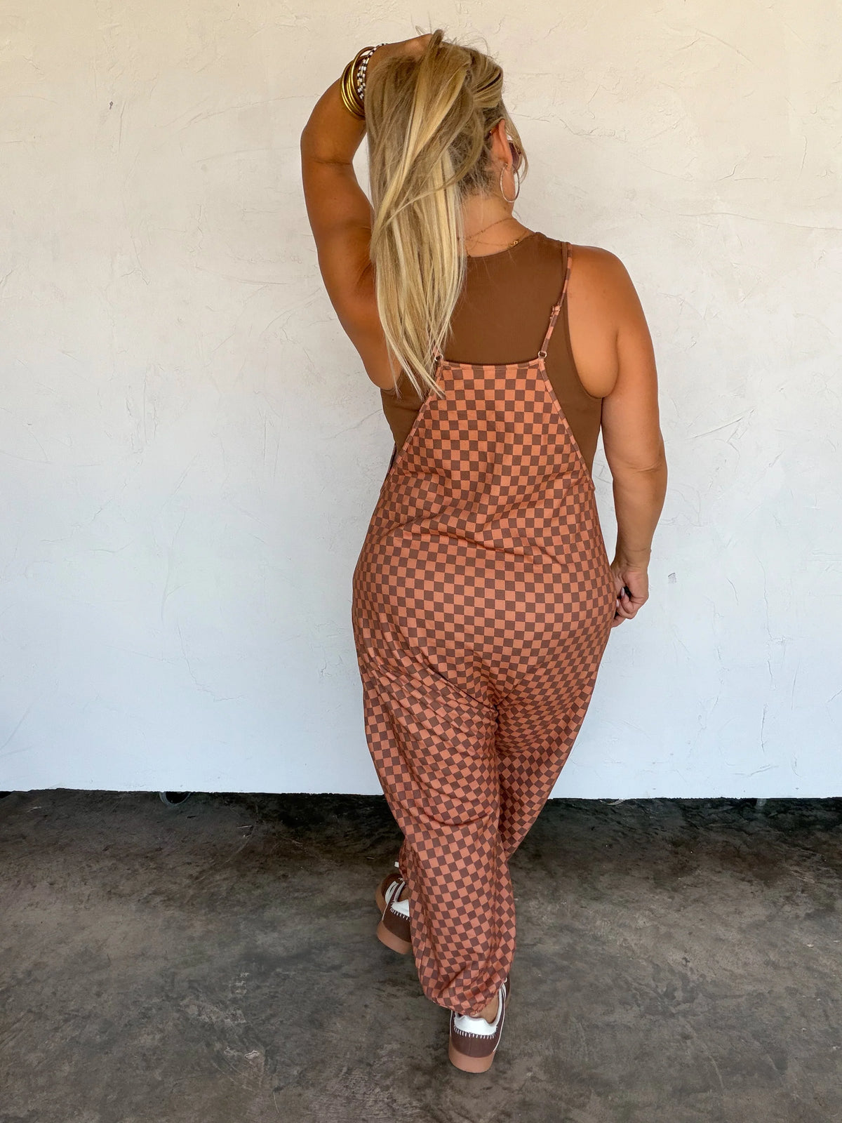 On Repeat Checkered Terry Romper PREO