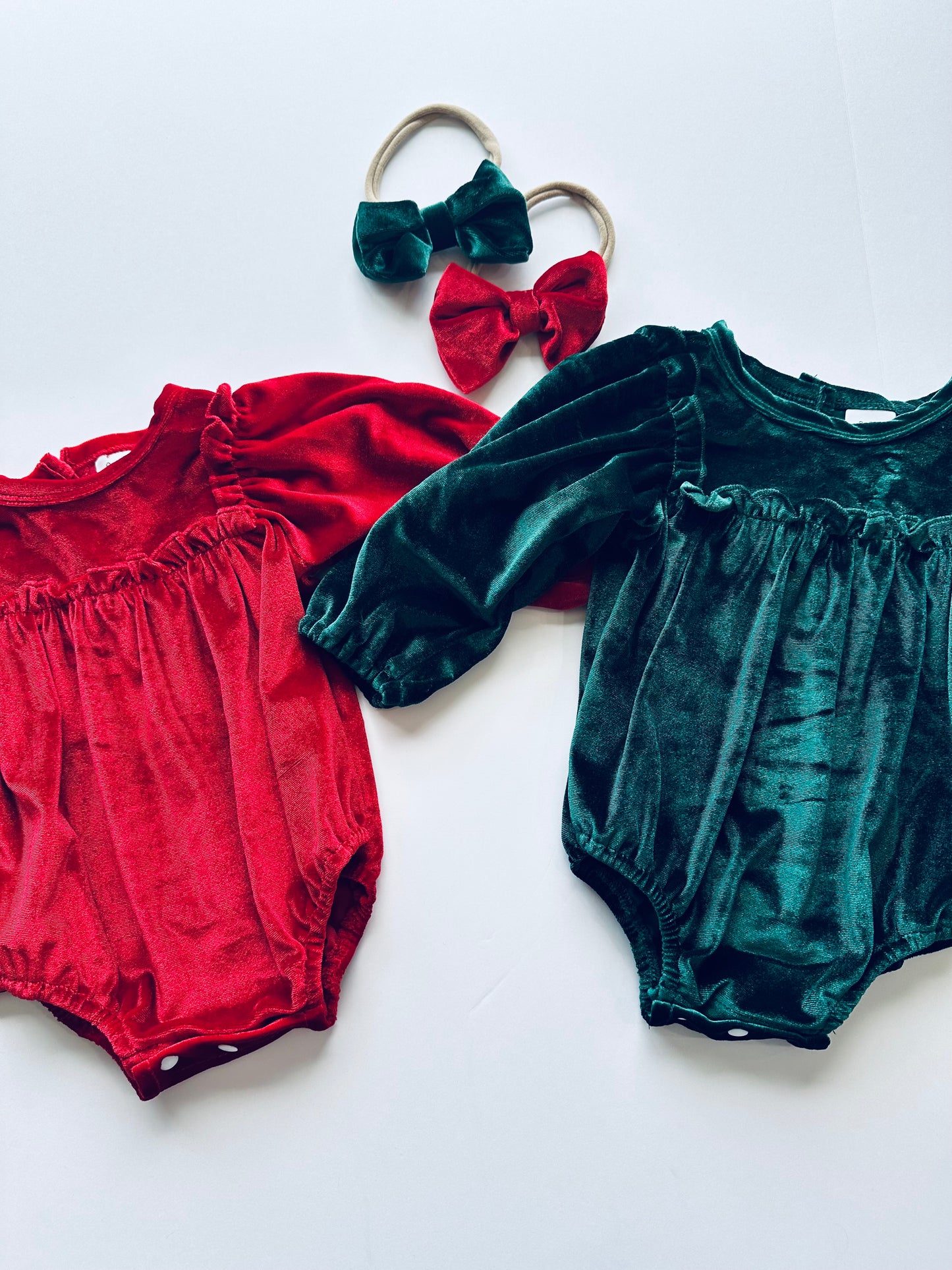 Fletcher Velvet Ruffle Onesie