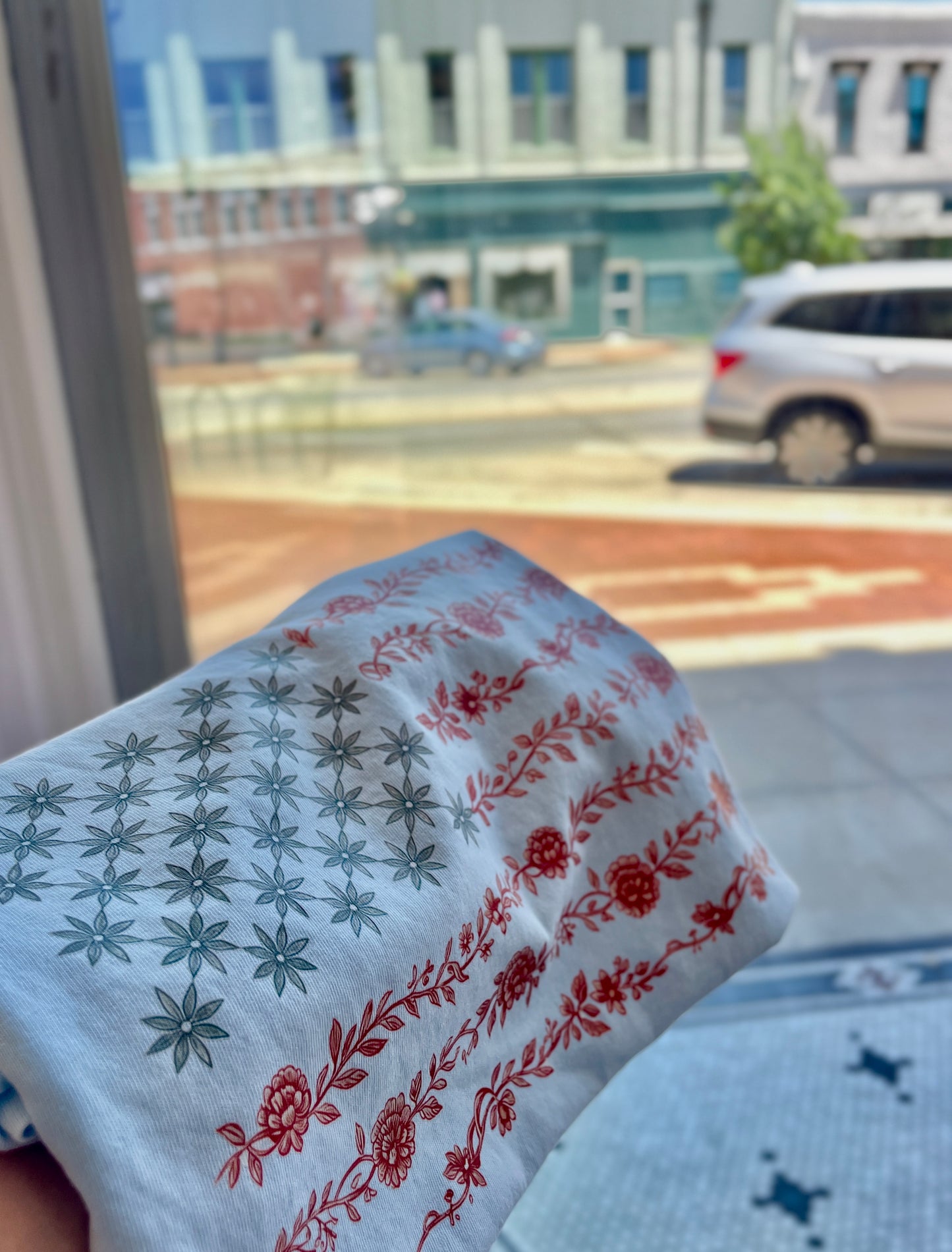 Floral American Flag Tee Adult