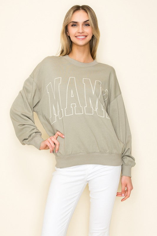 Sage + Cream Mama Pullover