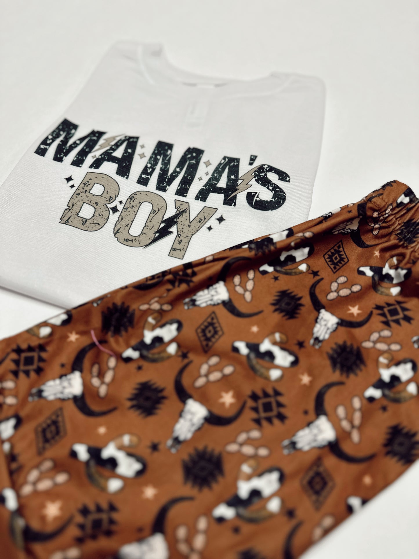 Liam Lightning Bolt Mama’s Boy Onesie/Tee