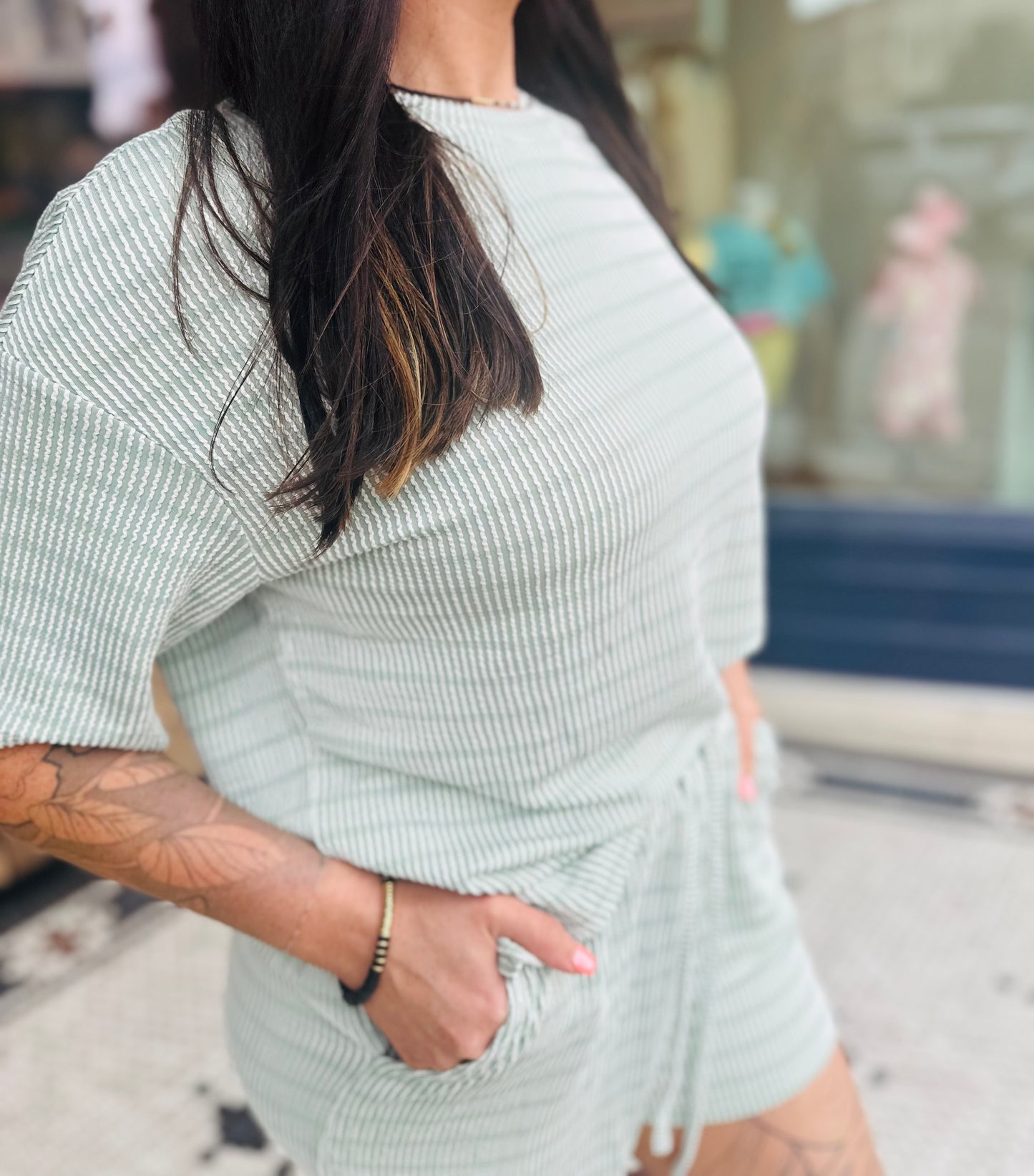 Toni Stripe Ribbed Lounge Set