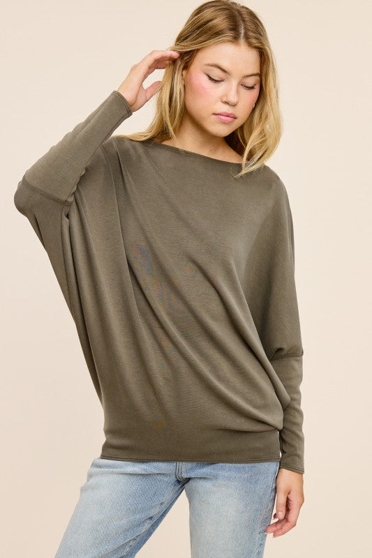 Scuba Long Sleeve Dolman Top
