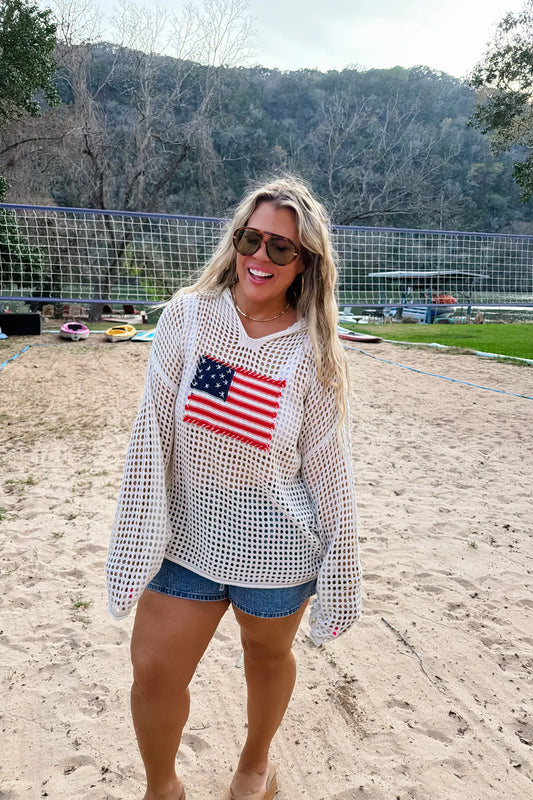 Crochet USA Flag Top