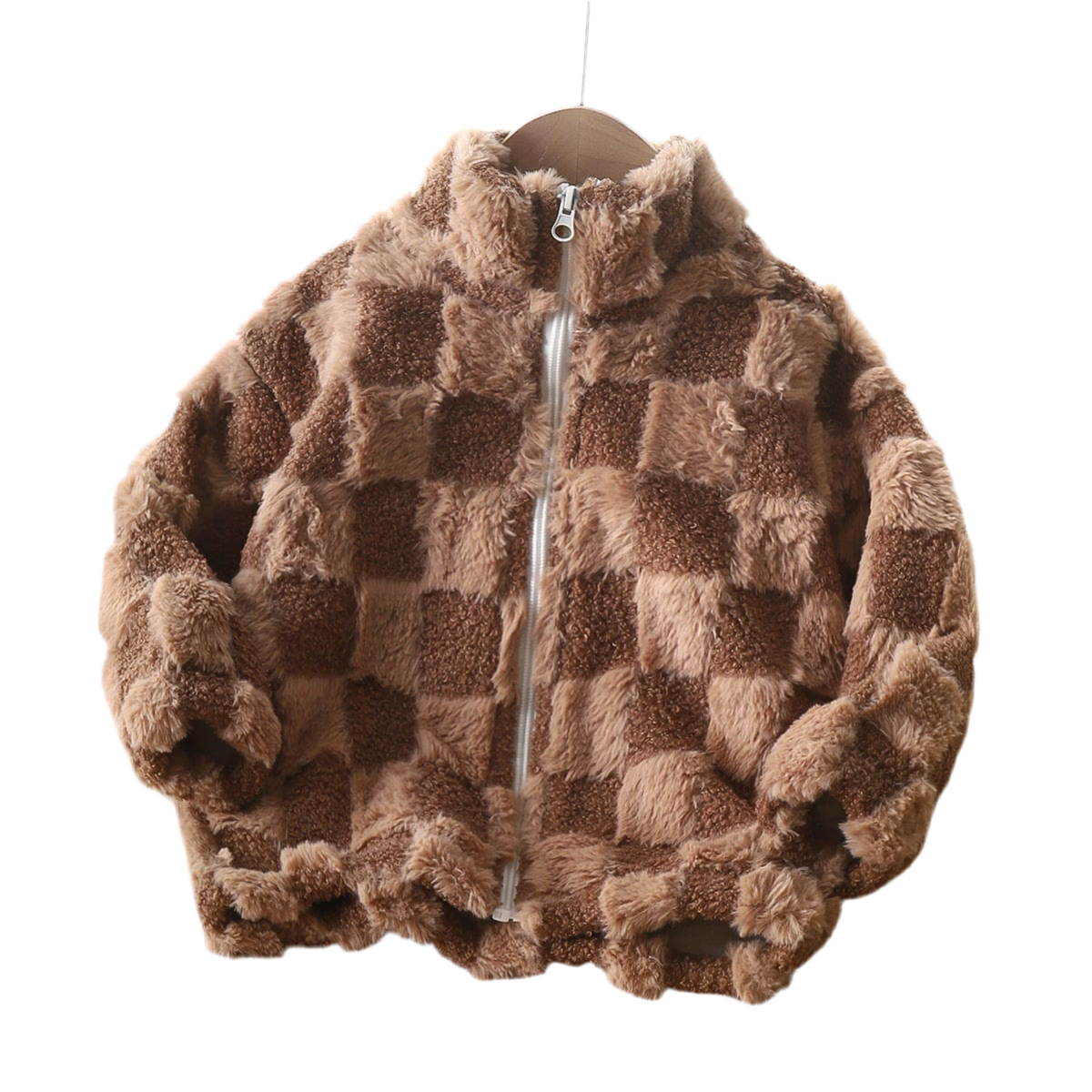 Blush Check Cozy Zip-Up 7/8Y