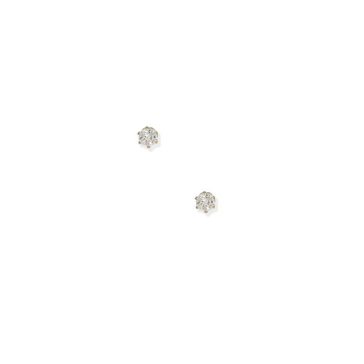 Micro Helen Gold Flatback Stud Earrings