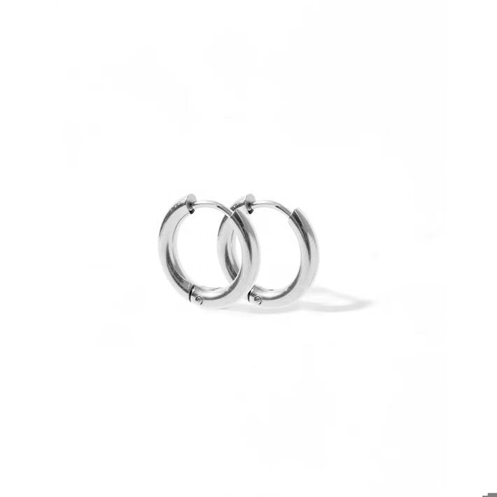 Scarlett Hoop Huggie Earrings Silver 10mm