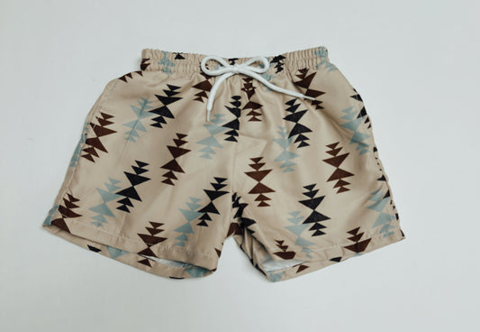 Ivory Aztec Swim Trunks