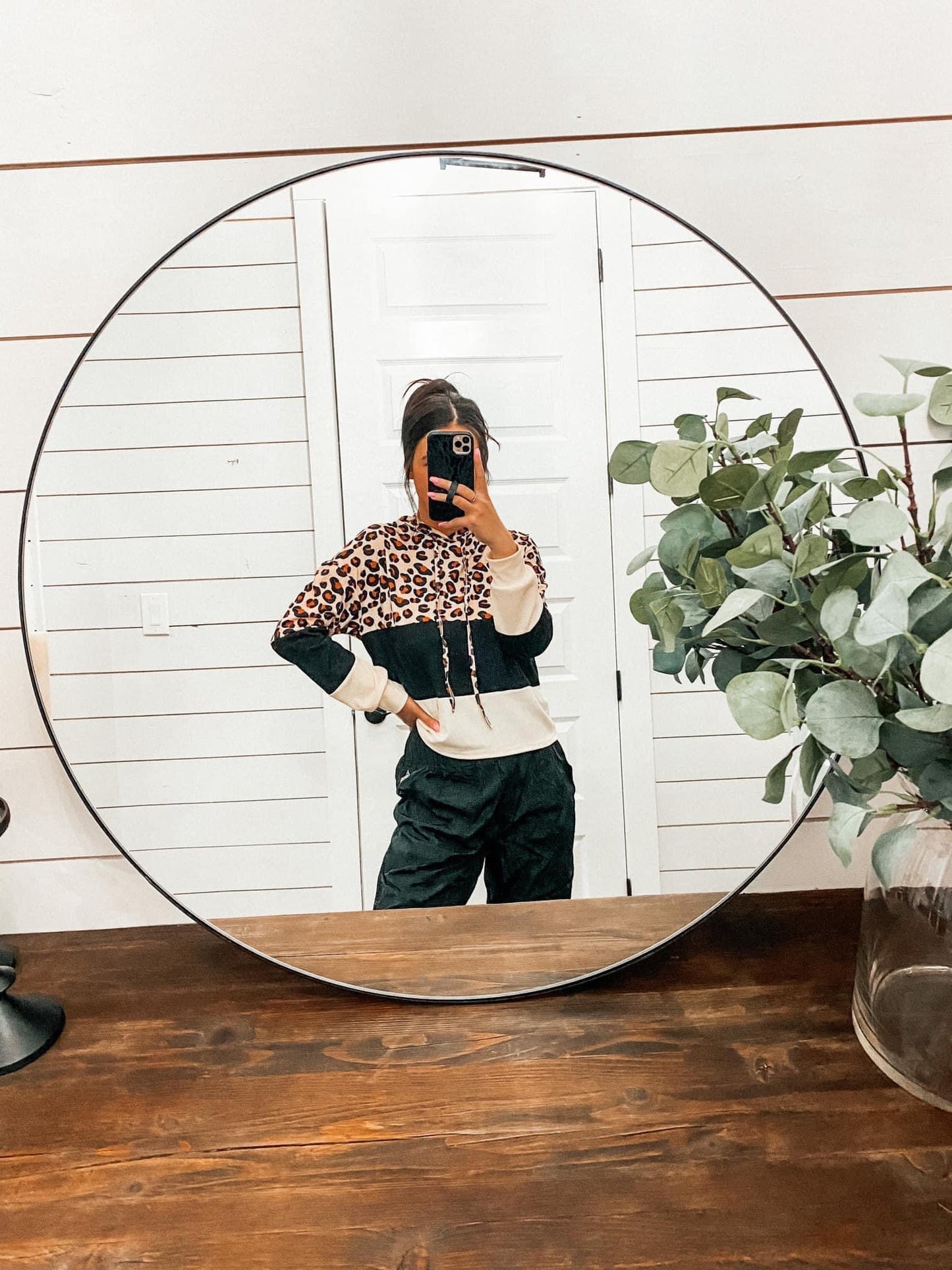 Leopard Colorblock Hoodie
