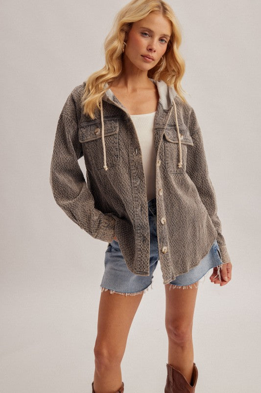 Outta Town Washed Corduroy Shacket