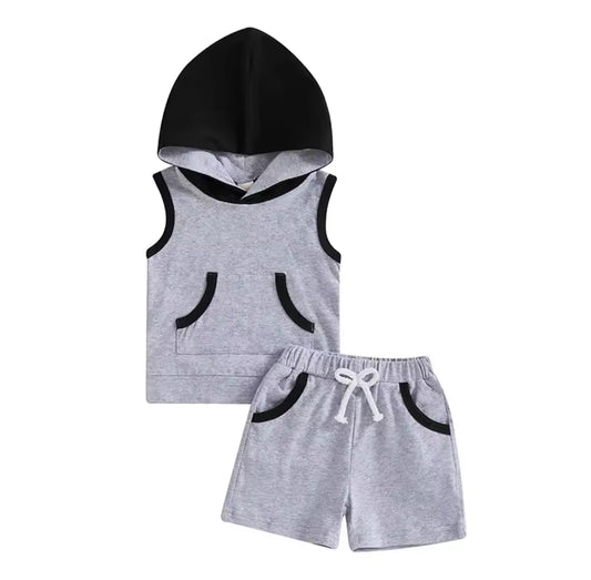 Gavin Gray + Black Trim Muscle Tank Set