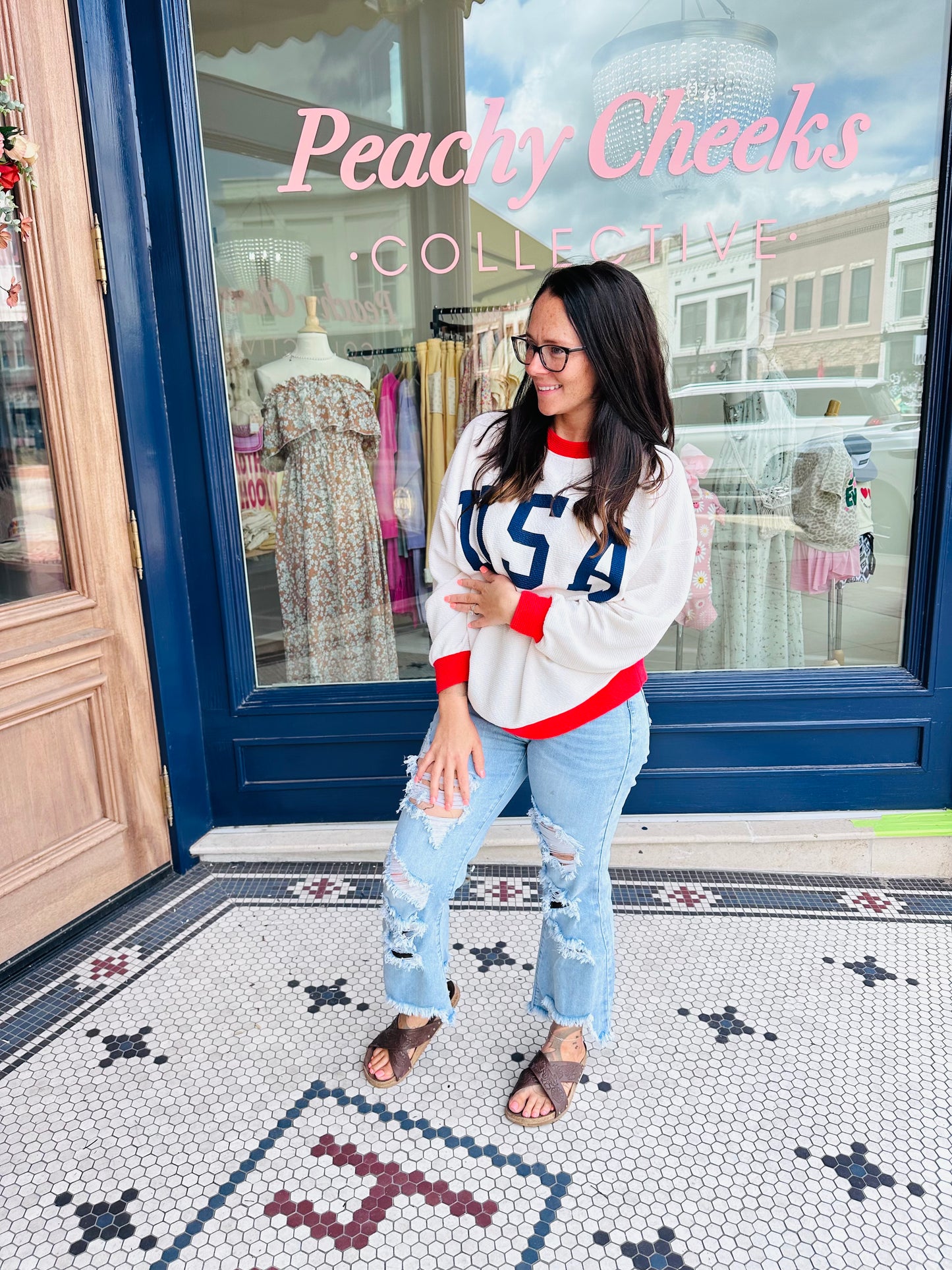 USA Knit Colorblock Pullover