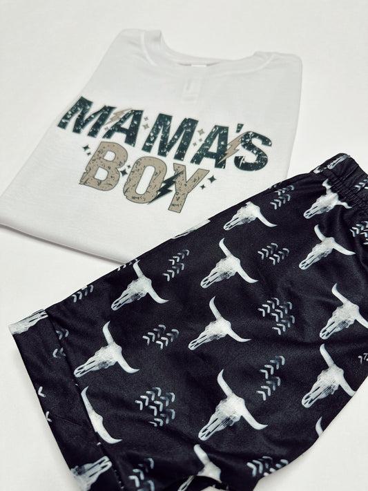 Liam Lightning Bolt Mama’s Boy Onesie/Tee