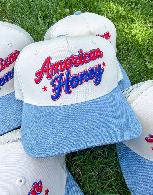 American Honey Embroidered Denim Hat