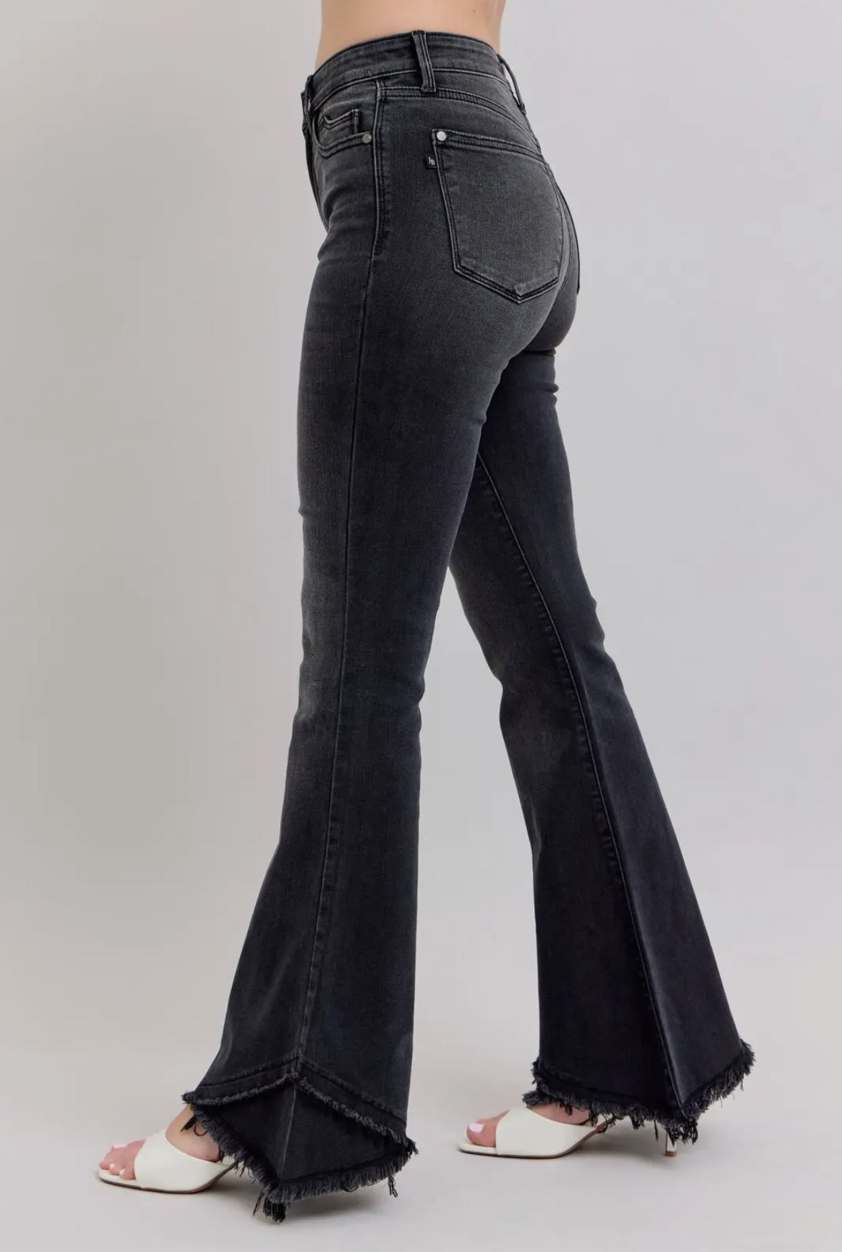 Judy Blue Stone Washed Black Tulip Flares RTS