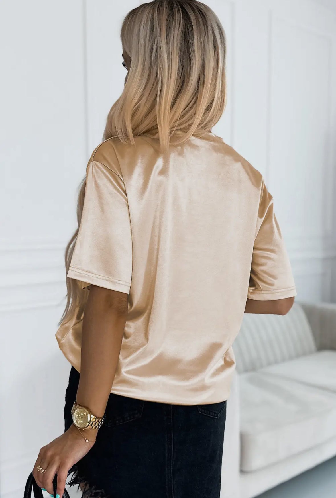 Champagne Season Satin Pocket Tee