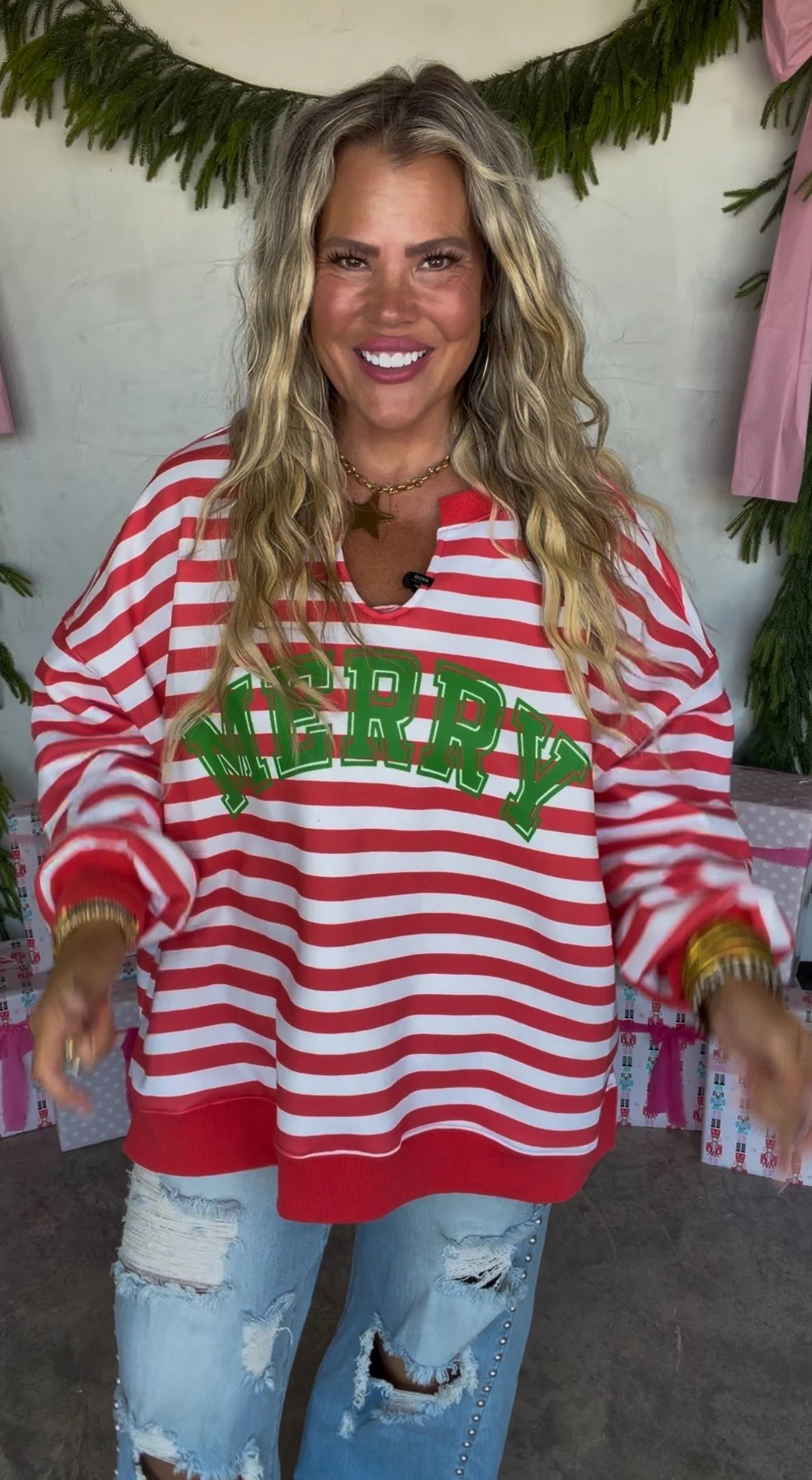 Oversized Preppy Very Merry Pullovers PREO