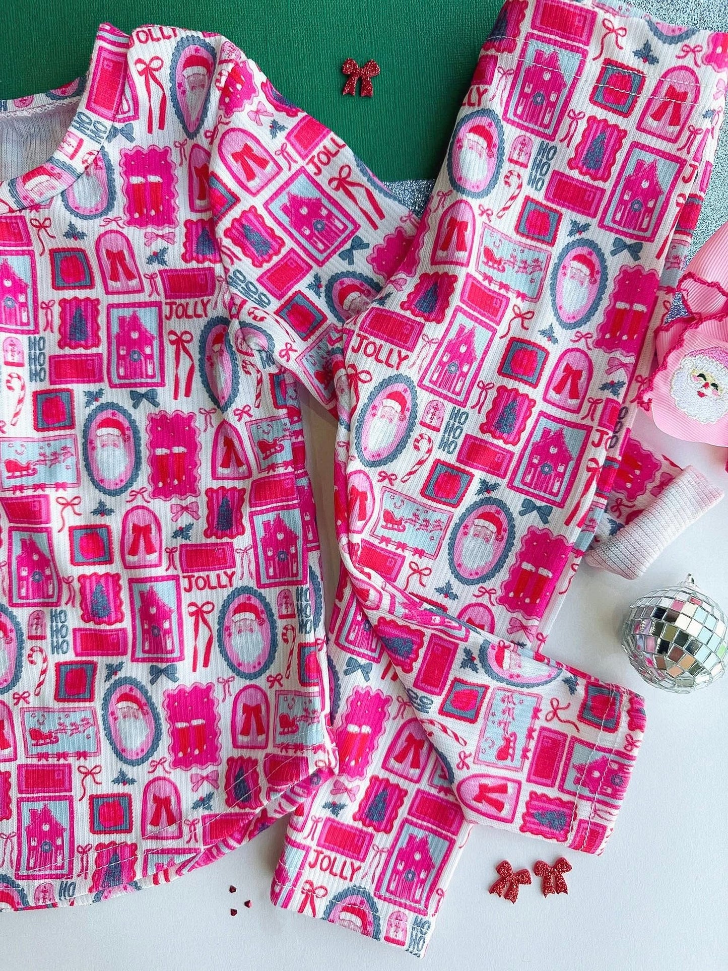 Vintage Frames Pink Christmas Lounge Set RTS