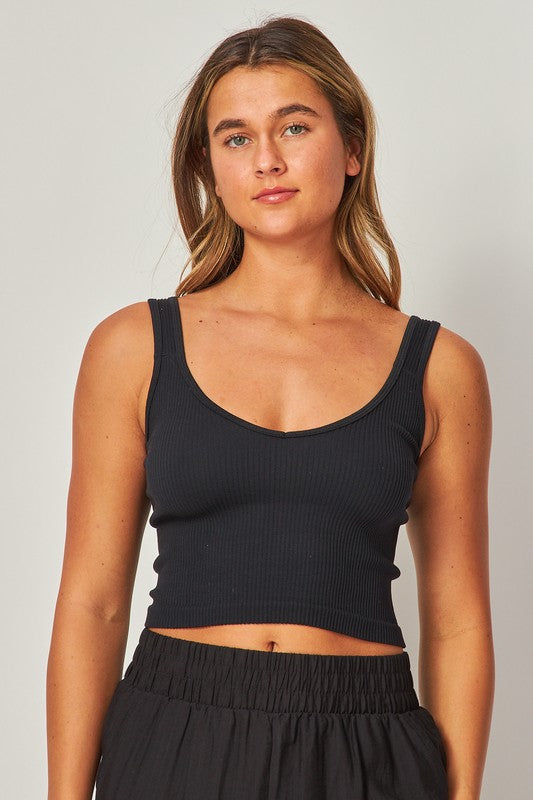 Stretchy Ribbed Crop Tank