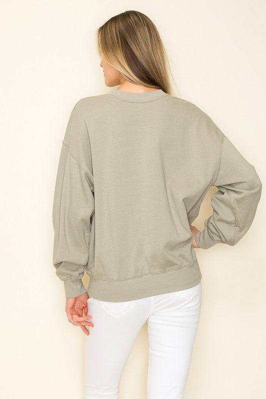 Sage + Cream Mama Pullover