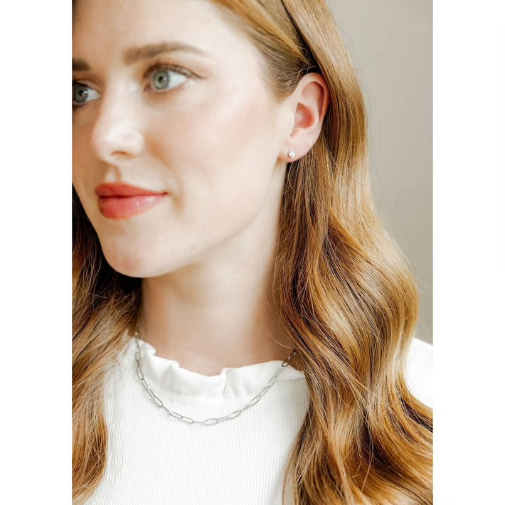 Palmer Paperclip Silver Necklace